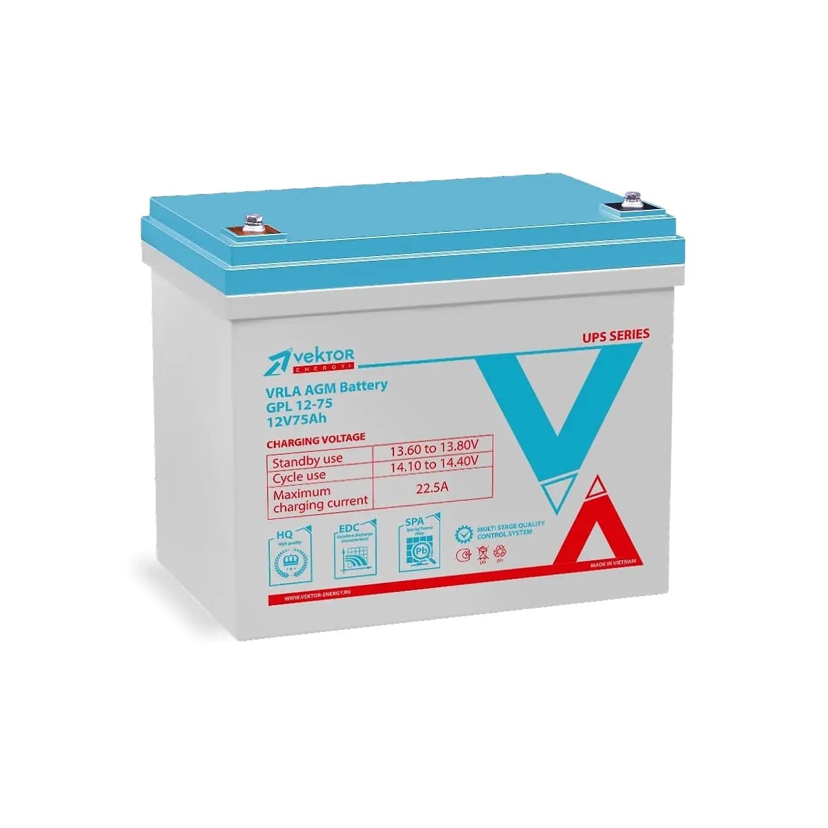 Аккумулятор Vektor energy серии GPL 12-75