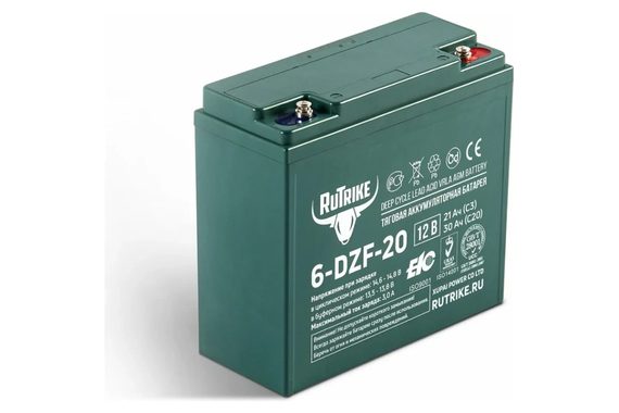 Тяговый гелевый аккумулятор RuTrike 6-DZF-20 (12V20A/H C2)